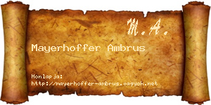 Mayerhoffer Ambrus névjegykártya